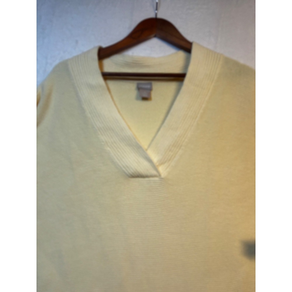 NWT Chicos Sweater Women's Large Pullover V Neck Yellow Long Sleeve Top